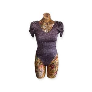 ASTR bodysuit pink black sparkle short sleeve ACT 16405